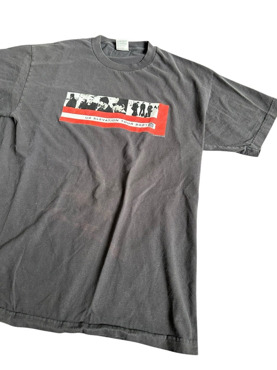 00s U2 ELEVATION TOUR 2001 Tシャツ U2 Elevation Tour 2001 Vintage Shirt Mens Large Grey Band