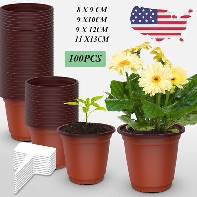 Disposable Soft Plastic Nursery Cups Seedling Pot Containers Plant Planters US