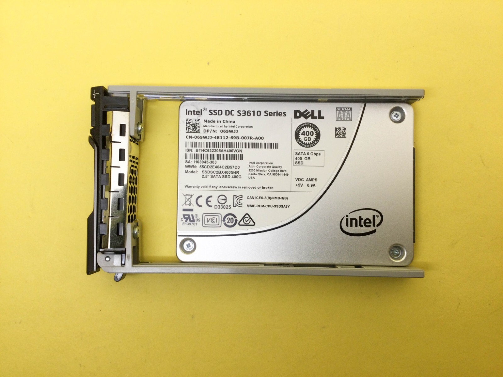 65WJJ DELL INTEL DC S3610 400GB SATA 6Gb/s 2.5" SSD 065WJJ ...