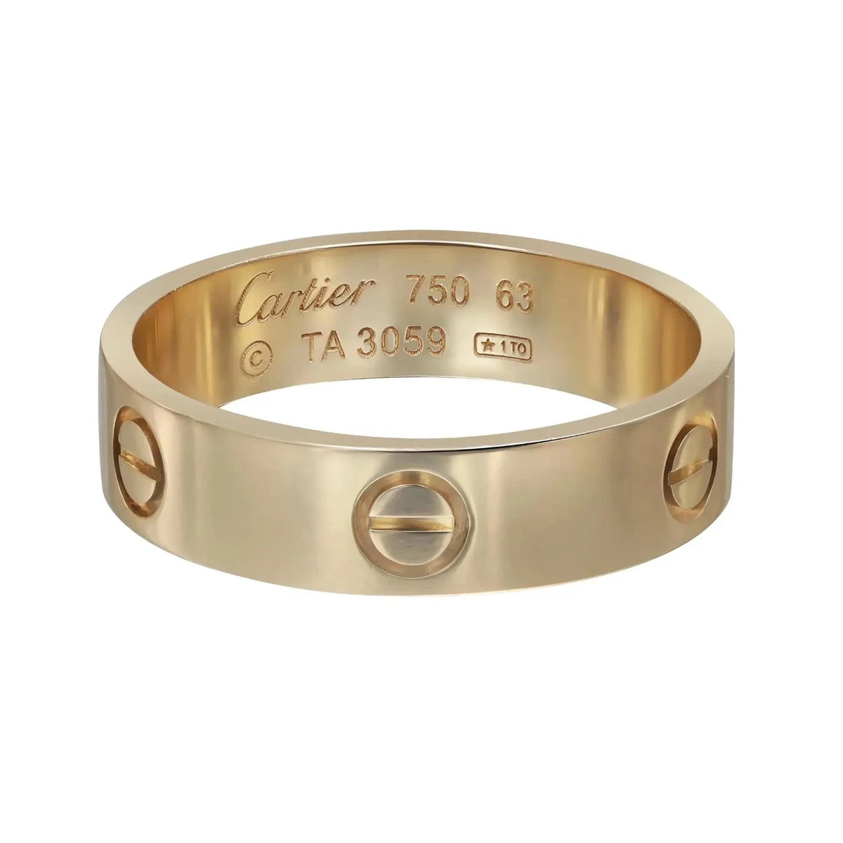 Cartier Love Ring Unisex 18K Yellow Gold Size 63 US 10.5 eBay