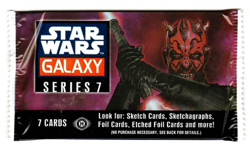 STAR WARS GALAXY SERIES 7 FACTORY SEALED HOBBY 7 CARD PACK