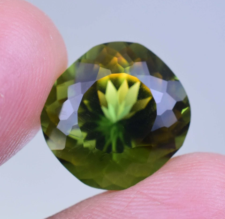 Natural Bi-Color Tourmaline 11.60 Ct Cushion Certified Flawless Loose Gemstone - Image 3 of 4