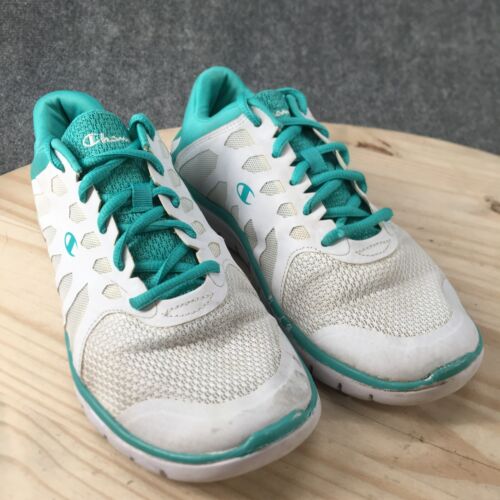 Champion Shoes Womens 9 Tennis Sneakers White Faux Leather Round Toe Low Logo - Picture 3 of 18