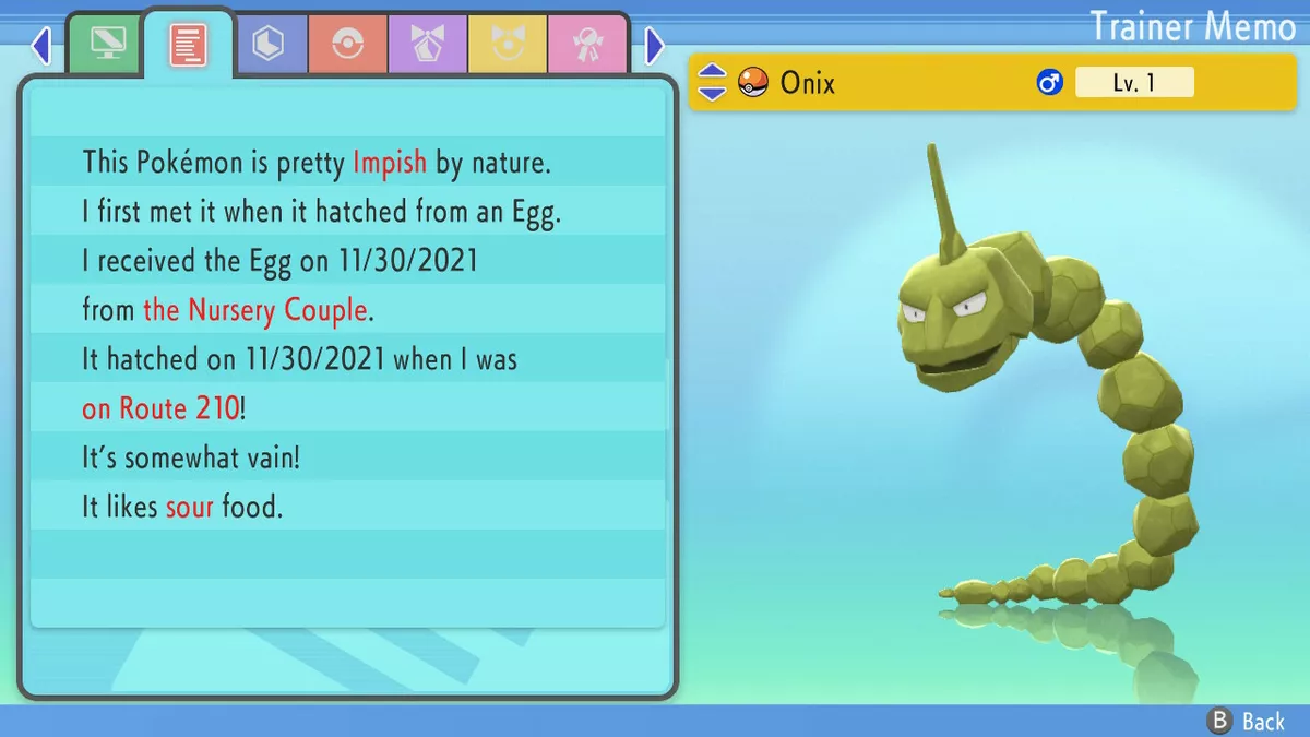 6IV Shiny Onix Pokemon Brilliant Diamond Shining Pearl 