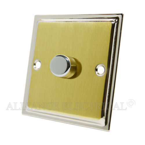 Interruptor atenuador de luz Slimline latón cepillado pulido cromo 400/1000w 2 vías - Imagen 7 de 8