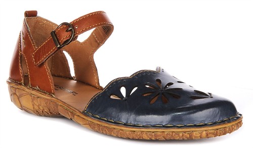 Sandales Josef Seibel Rosalie 48 Femme - Cuir Souple Velcro - Confort Été Plage Confortable