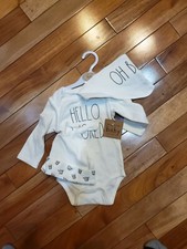 NWT Rae Dunn Baby By Magenta 3-Piece Off White One Piece Set / Size 6-9 MONTHS