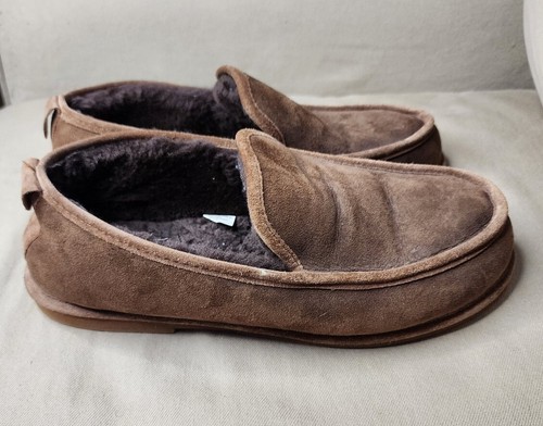 LL Bean Men's Wicked Good Slip On Brown Shearling Slippers Shoes 12 M - Picture 5 of 7