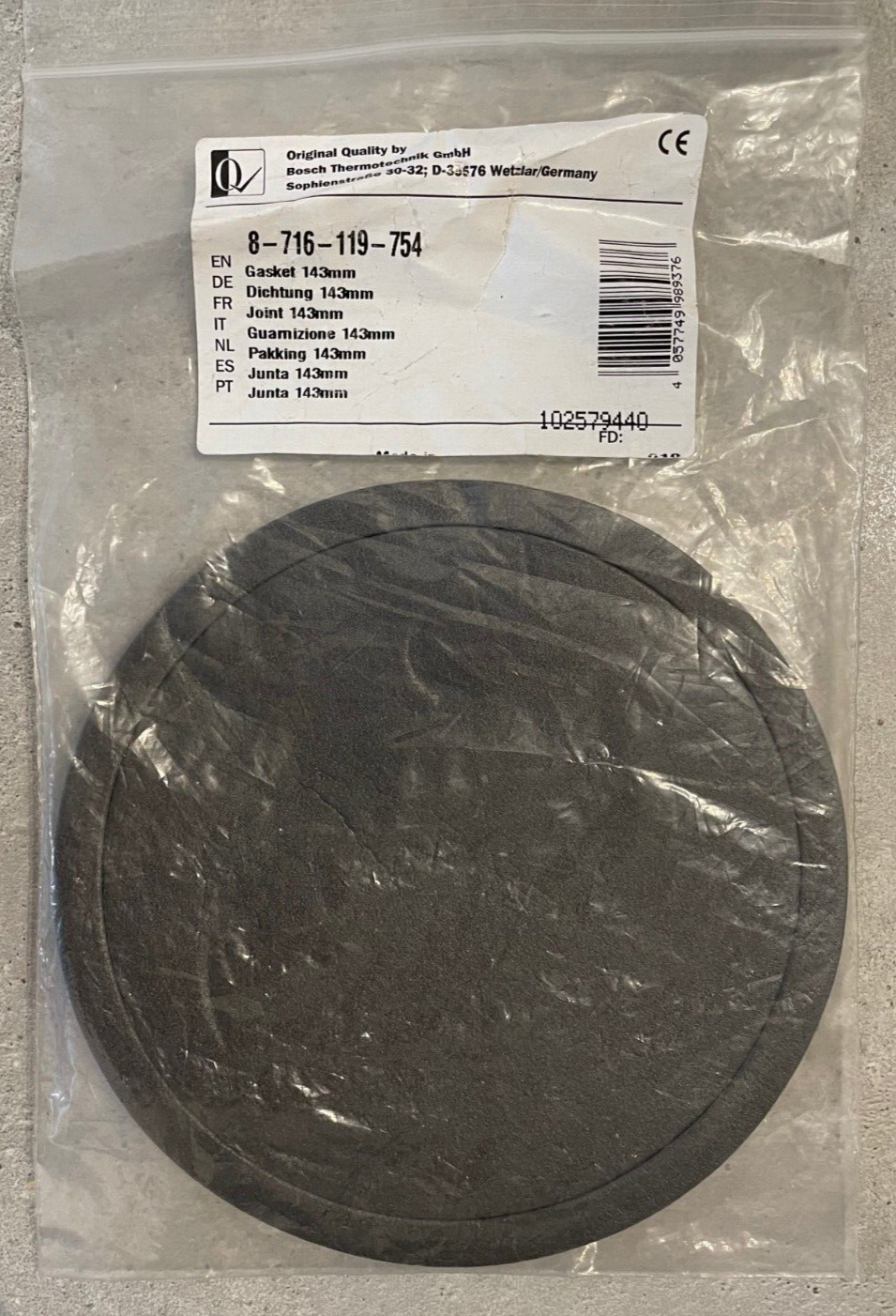 Worcester Bosch Gasket 143mm 8716119754 New Genuine