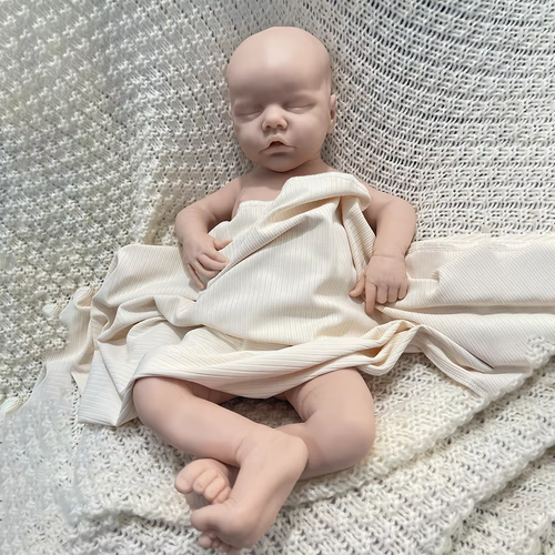 17" Realistic Sleepy Full Silicone Baby Doll – Soft, Lifelike Festival Gift - Picture 6 of 8