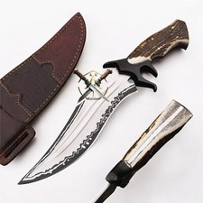 Custom J2 Steel 13" Survival Hunting Bowie Knife With Sheath.