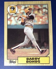1987 TOPPS Barry Bonds Pittsburgh Pirates #320 ROOKIE Baseball Card *ERROR CARD*