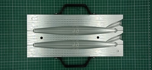 CNC machined aluminum two cavity 64oz Trolling sinker fishing mold - Picture 2 of 4