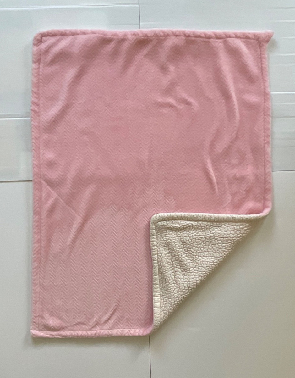 Parents Choice Walmart Pink White Sherpa Baby Blanket Lovey Security Kids Soft