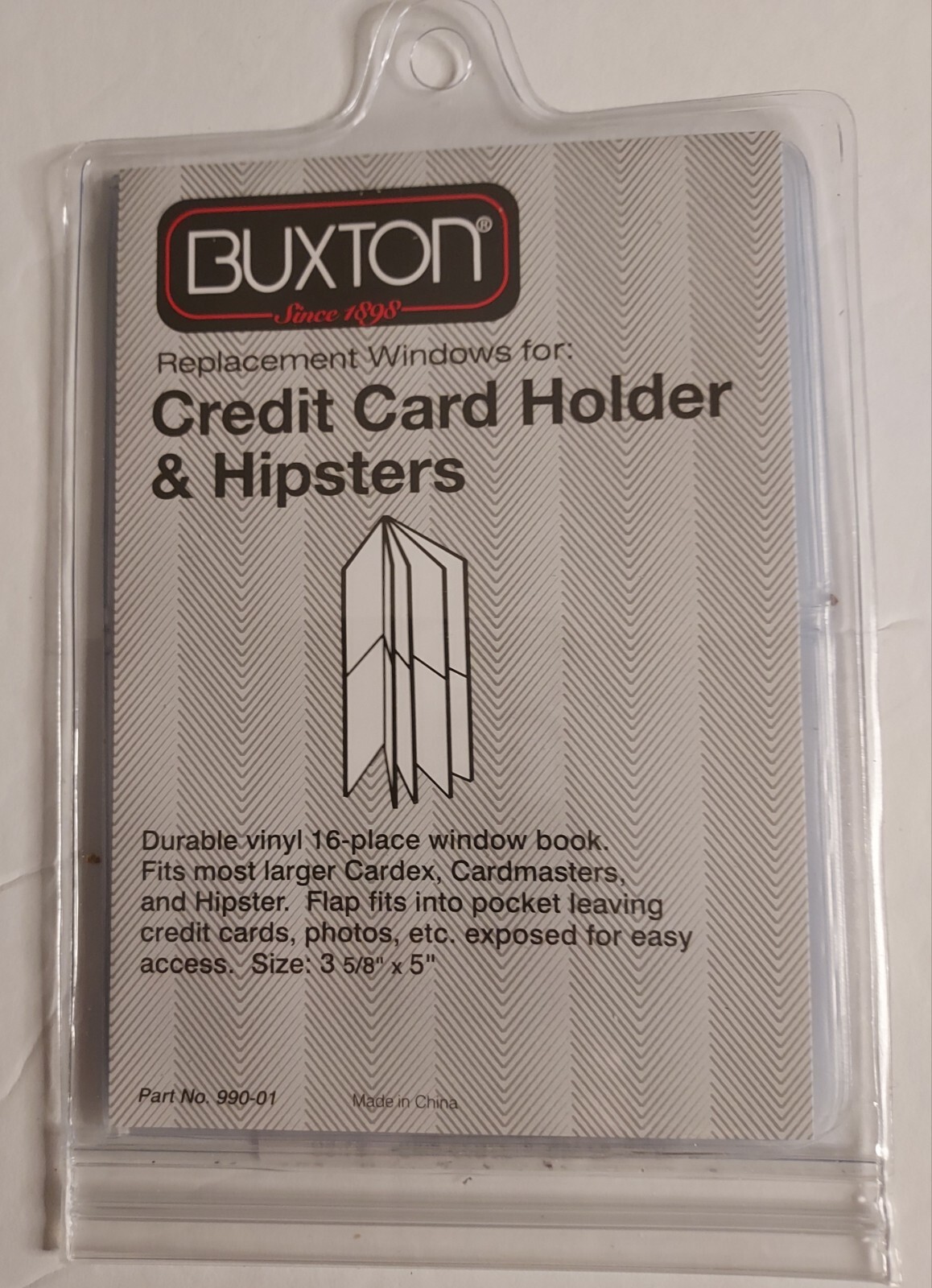 Buxton Plastic Wallet Insert Picture Card for Tall Hipsters. 1 Pack 3-5/8 X 5".