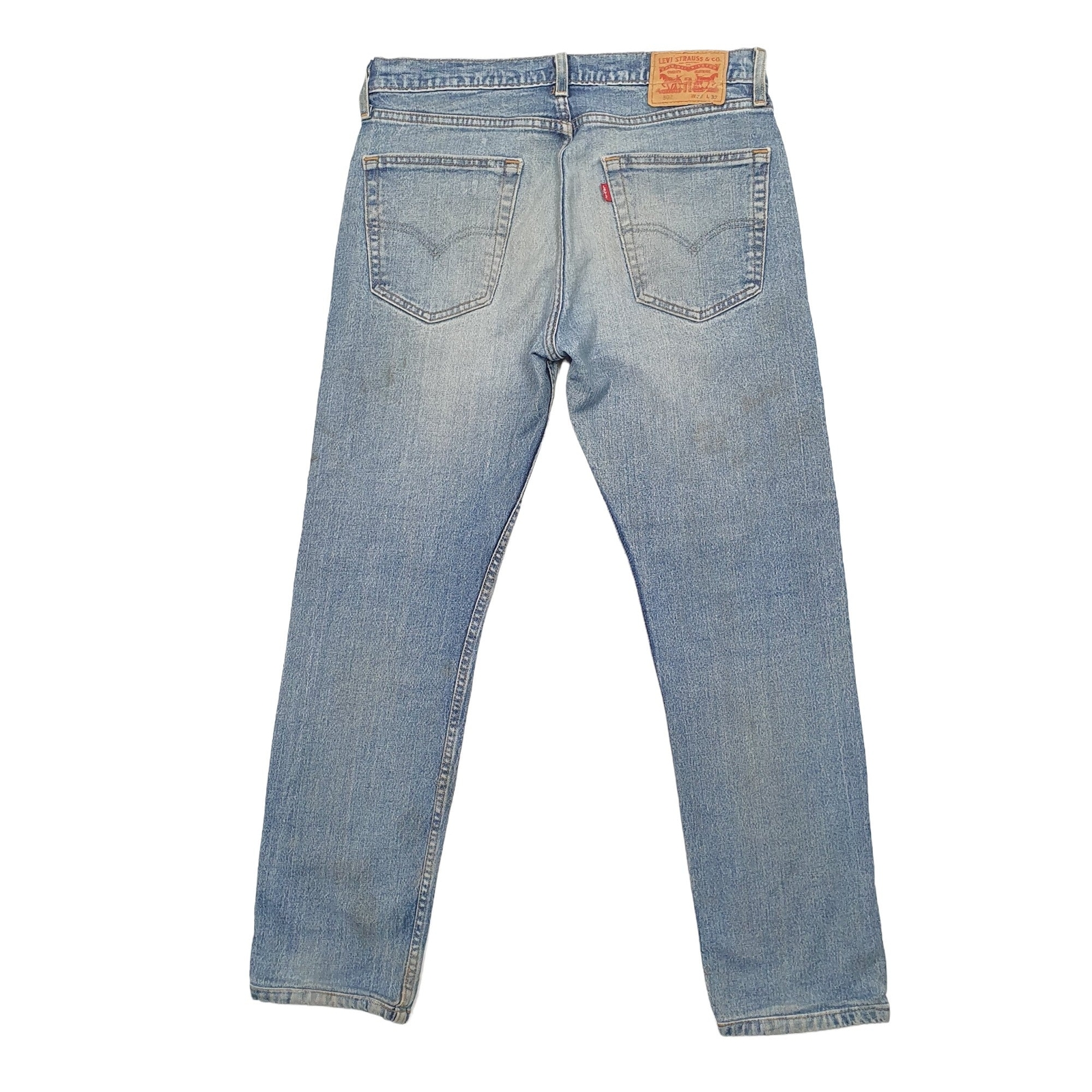 LEVIS 502 Jeans Regular Taper Fit Blue Denim Trousers Mens W32 L28 image 4