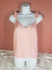 Guess Womens Boho Prairie Ruffles Blossom Light Pink Julep Tank Top Size XS NWT