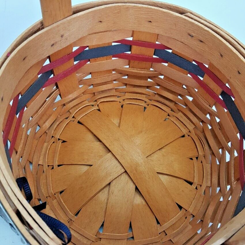 Longaberger 1997 Inaugural Basket Badge Tie On Eagle Coin Plastic Cloth Liner  .