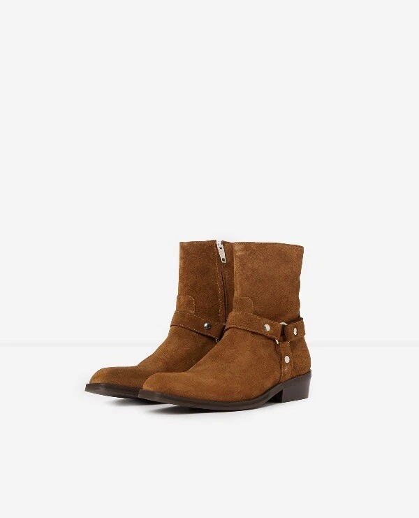 465 The Kooples Paris Men Camel Suede Boots With Buckle 43 10 eBay