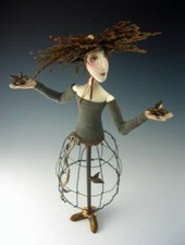 Cloth Art Doll Pattern "The Gatherer" by Cindee Moyer