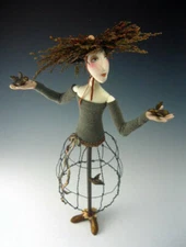 Cloth Art Doll Pattern "The Gatherer" by Cindee Moyer