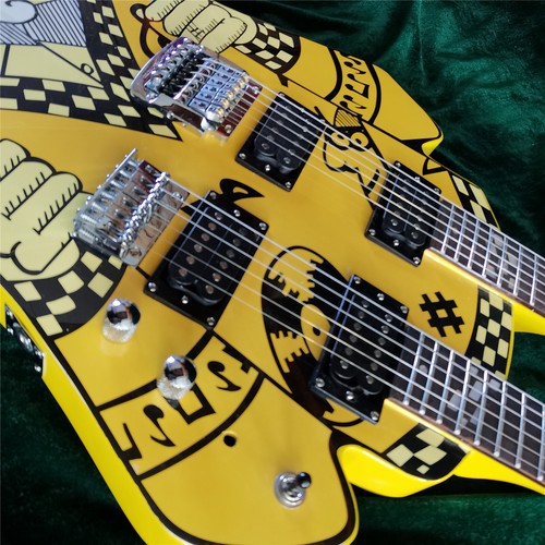 12 String Special Shape Electric Guitar Double Neck Rosewood Fretboard Fast Ship - Picture 6 of 6