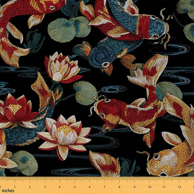 Feelyou Oriental Chinese Fabric By The Yard Classic Embroidery Theme Upholstery