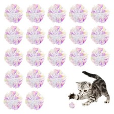 20 PCS 2 Inch Cat Crinkle Balls, Mylar Shiny Interactive Toy, Indoor Cats
