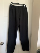Pants Women Size 8 Black Dress Slacks Elastic Waist Zip Up 26" Waist 29" inseam