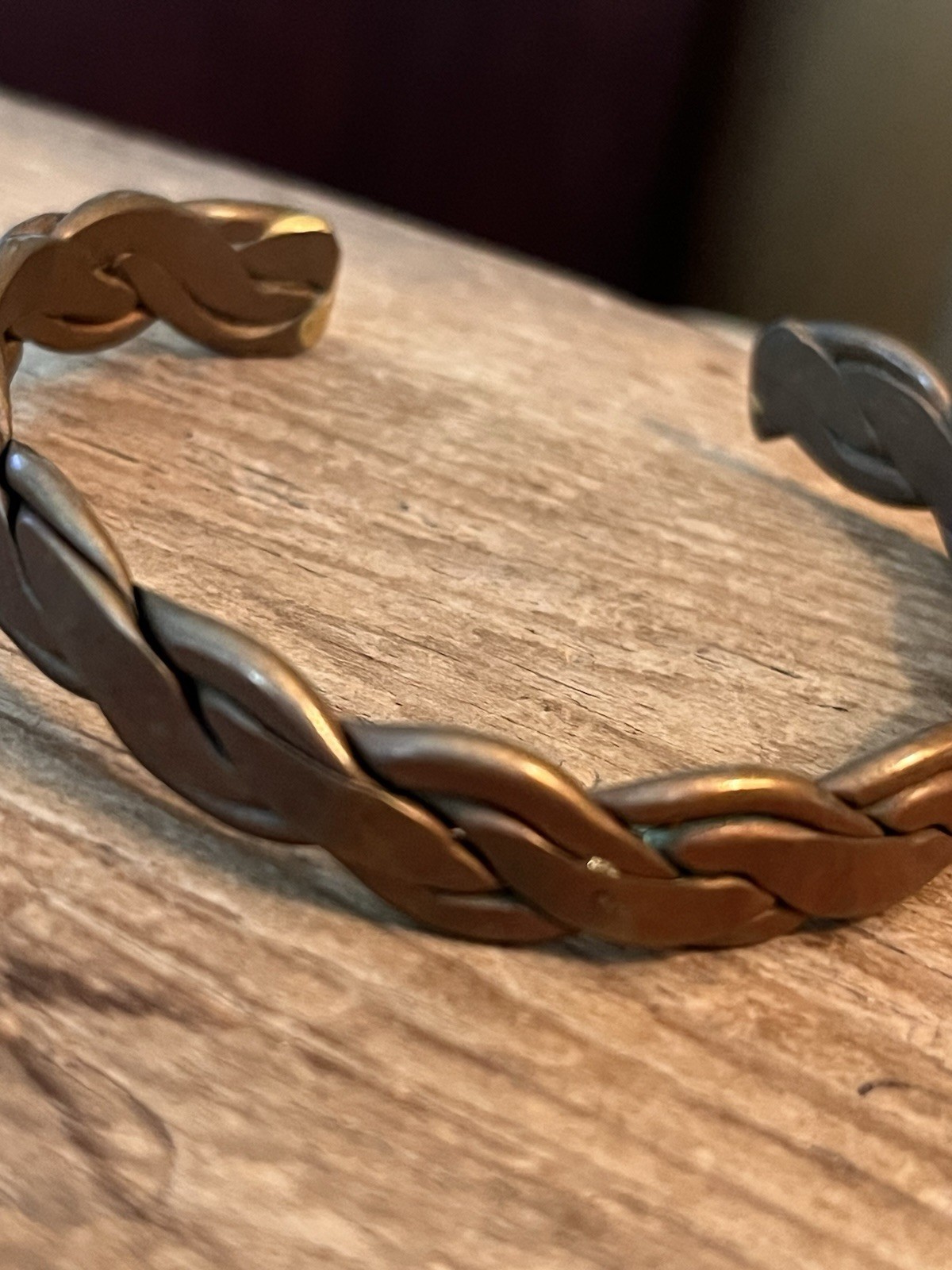 Handmade Solid Copper Braided Cuff Bracelet Artis… - image 2