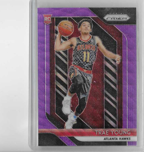 Trae Young 2018-19 Prizm Purple Wave Rookie Refractor RC Mint