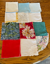 Lot Of 12 Hankies All In Excellent Vtg Condition Round, Ladies, Linen, Floral