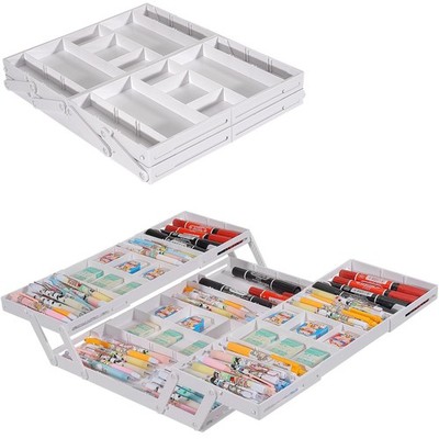 Multi Level Smart Drawer Organizer, Multi Tier Expandable Storage Collapsible...