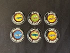 Lot of 6 Vintage 1967-1969 Mattel Hot Wheels Redline Metal Collector Buttons