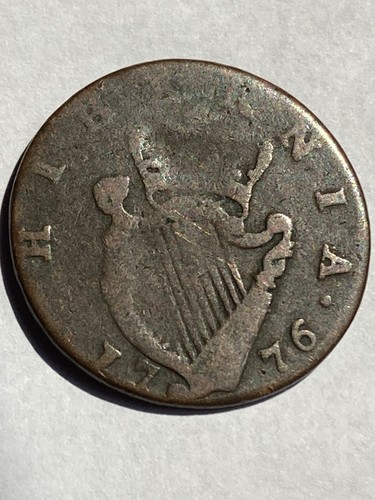 1776 Colonial America’s - Ireland 🇮🇪 Hibernia Small Head Evasion 1/2 Penny - Picture 2 of 14