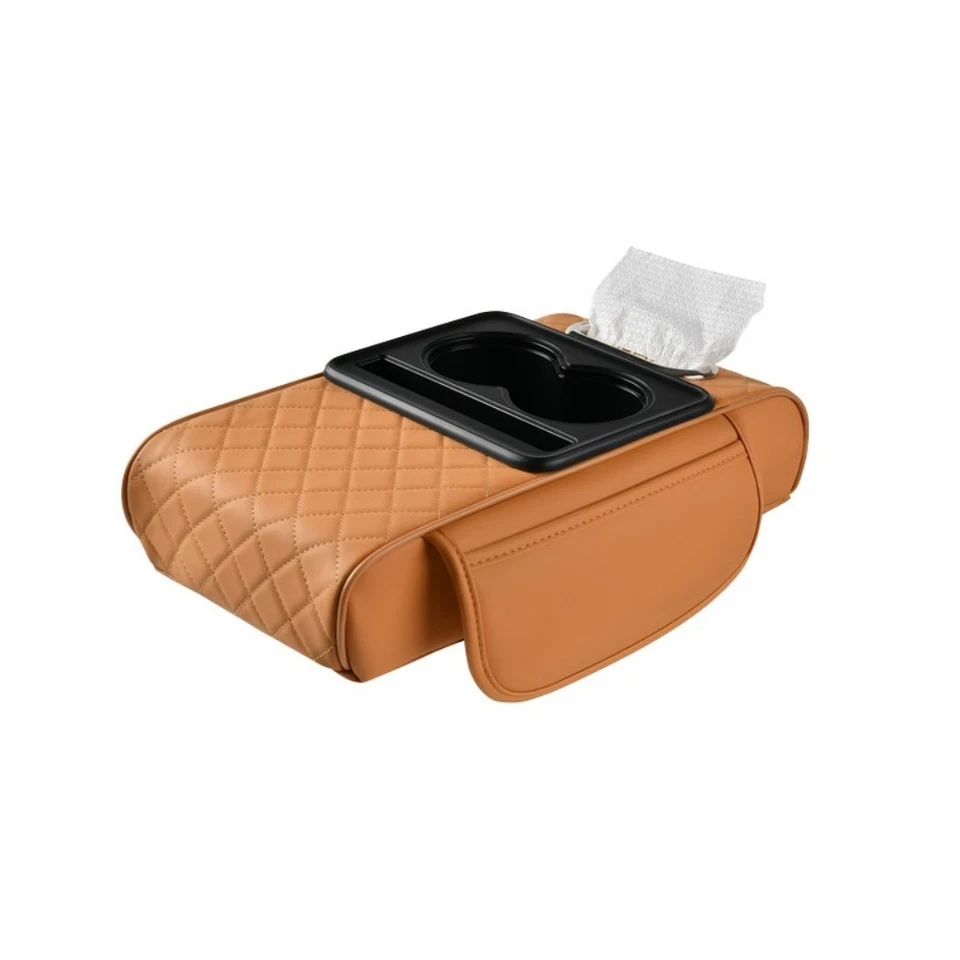 For Cadillac Car Armrest Cover Cushion Center Console Leather Holder Storage - Image 4 of 4