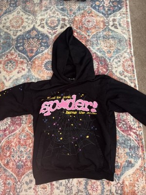 Sp5der P*nk V2 Hoodie Black Size Medium