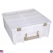 ArtBin Super Satchel Double Deep Storage Box - 8 Removable Compartments, Gold