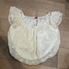 MIAMI FOR FRANCESCA'S SMALL WHITE BLOUSE SHORT SLEEVE NEW