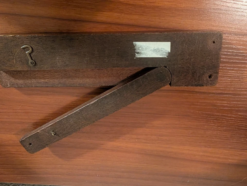 Винтажная деревянная доска для кроватки — инкрустированная деревом с костью или слоновой костью - Изображение 2 из 4