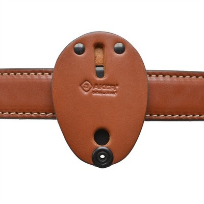 Aker Model 591 Shield Badge Holder Genuine Leather Clip-On For 1.75'' Belts TAN