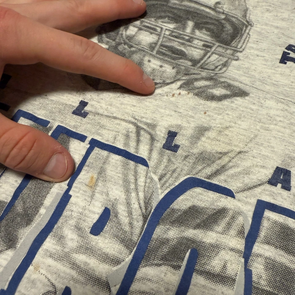 Camiseta Troy Aikman #8 Vintage Años 90 Dallas Cowboys NFL Gris Para Hombre Grande Nuez moscada Foto 3 de 4