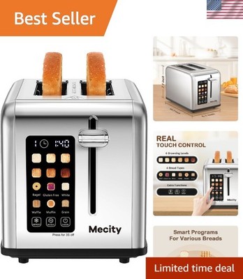 Stainless Steel Touch Screen Toaster - Perfect for Bagels, Waffles, and More