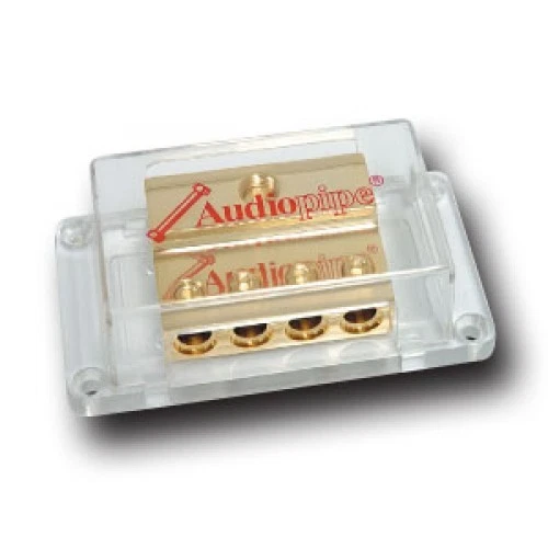 AUDIOPIPE PB-1044 1/0 AWG IN / 4 AWG OUT POWER DISTRIBUTION BLOCK 24 KT. GOLD - Image 2 of 2