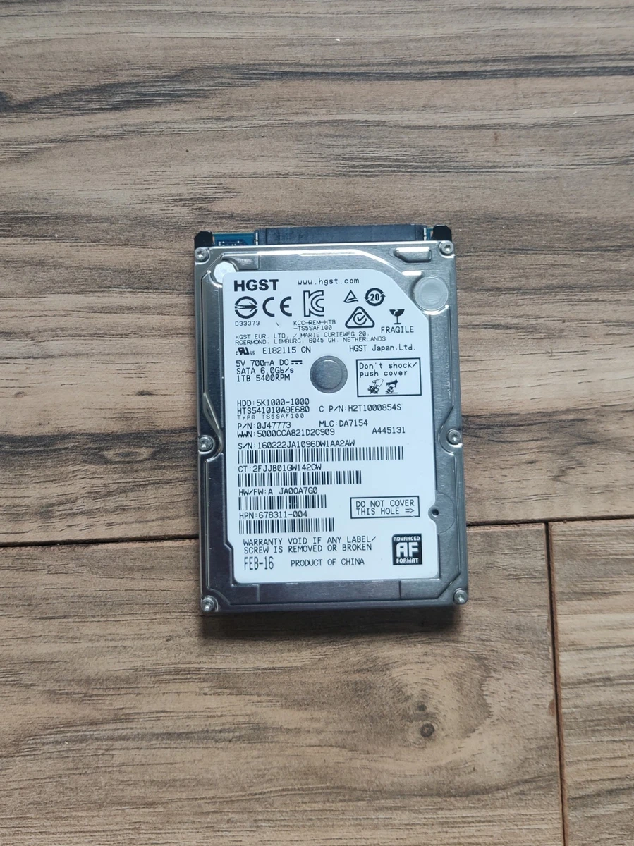 HGST 1TB SATA III 5400RPM 2.5 Inch Internal Hard Disk Drives for