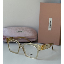 NEW Miu Miu MU04UV Oversized Square Eyeglasses in Sand