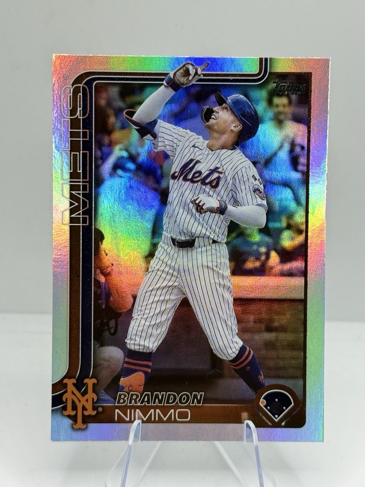 2025 Topps Series 1 #331 BRANDON NIMMO New York Mets RAINBOW FOIL Parallel