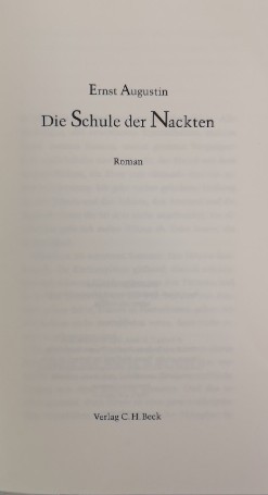 Die Schule der Nackten. Roman. Augustin, Ernst: - Zdjęcie 4 z 5