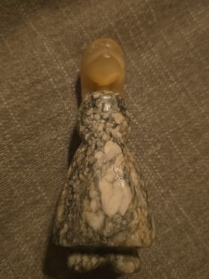 Vintage  Marble Stone Girl Folk Art Figurine