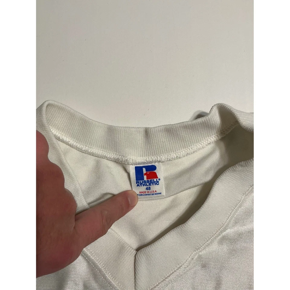 Camiseta deportiva de baloncesto de colección hecha en Estados Unidos West Georgia Bulldogs #30 para hombre 48 blanca azul rara Foto 4 de 4